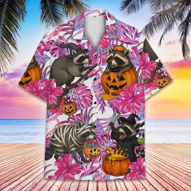 Men's Summer Hawaiian Raccoon  - đánh giá và giá Vintage Hawaiian Floral Shirt