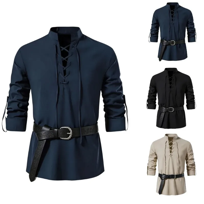 Men Medieval Viking Shirt Stan - đánh giá và giá Medieval Gothic Lace Up Pirate Shirt