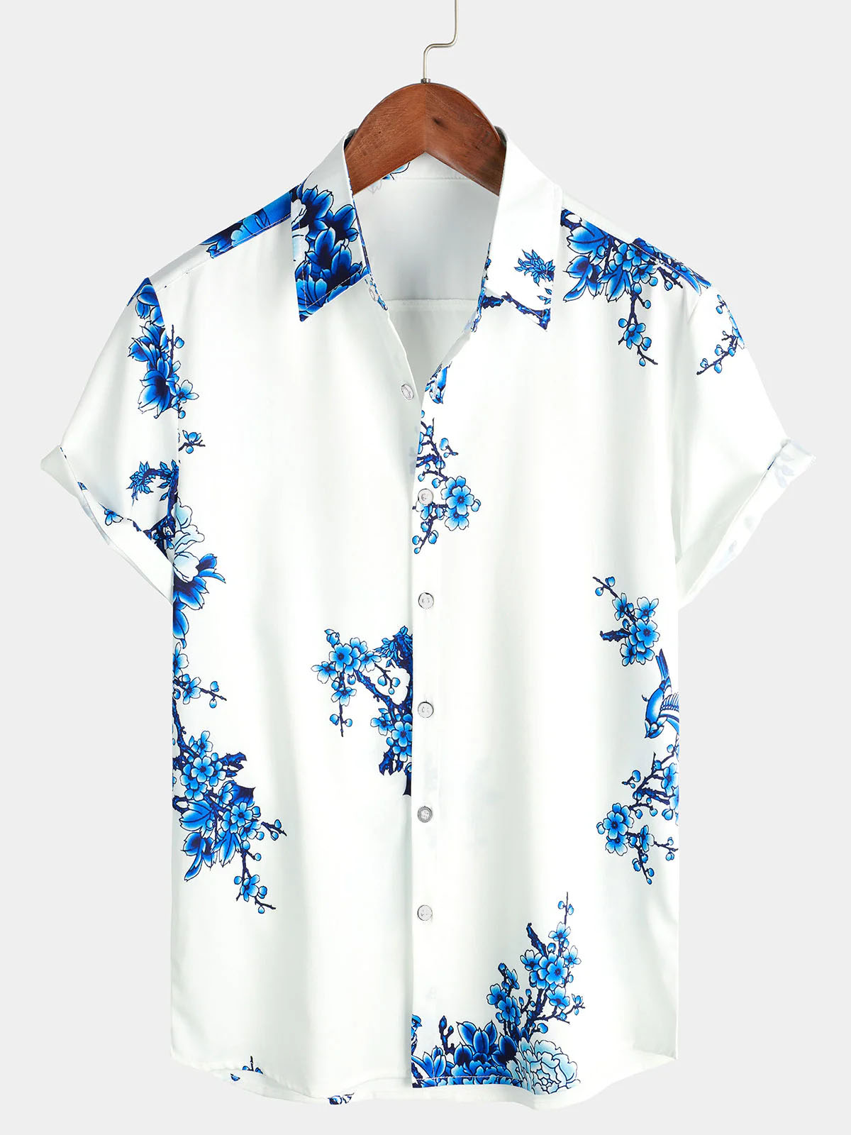 Men's Vintage Blue Flower Summ - đánh giá và giá Vintage Hawaiian Floral Shirt