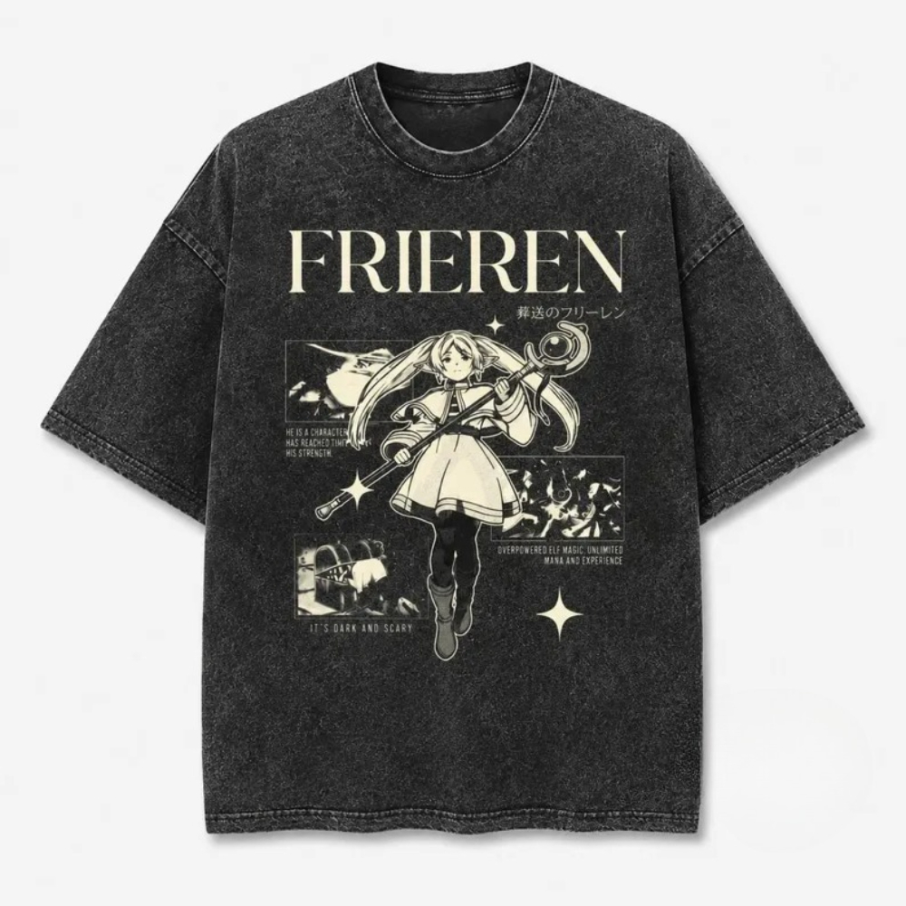 Vintage Frieren Anime Gift Aci - đánh giá và giá Acid Wash Vintage Graphic T Shirt