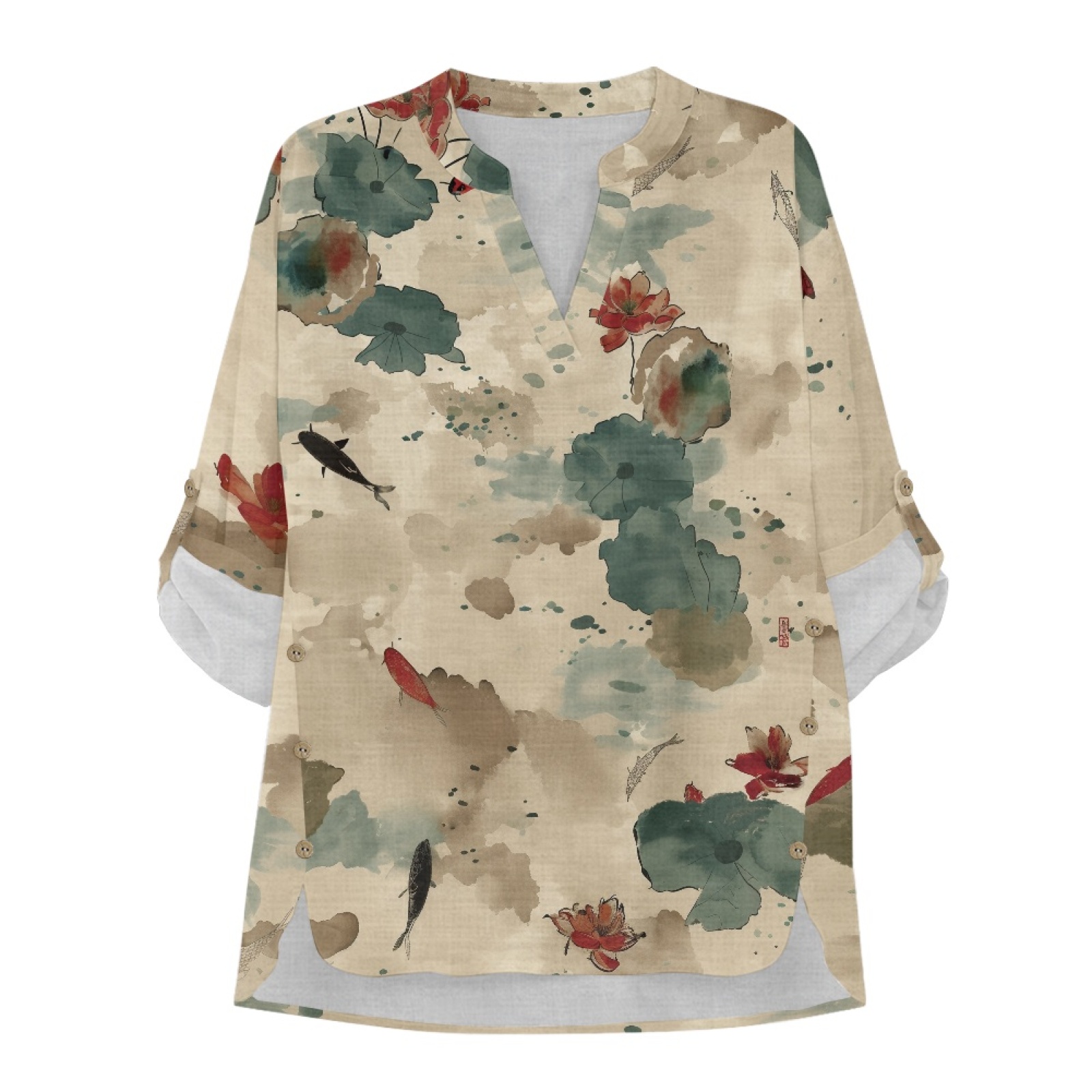 PENSTROLL Ink Koi Lotus Print  - đánh giá và giá Shirts