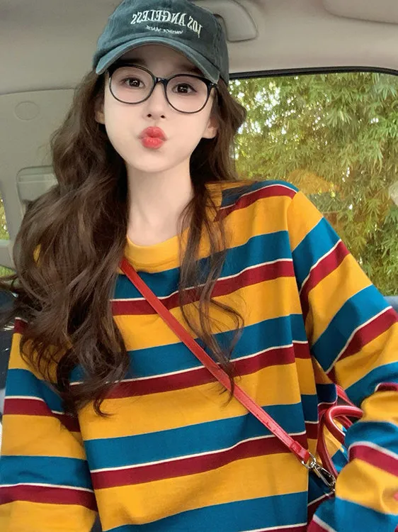 Women Color Block Striped Long - đánh giá và giá T-Shirts