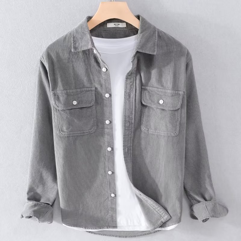 Men's Corduroy Shirt Solid Col - đánh giá và giá Corduroy Button Up Shirt Men