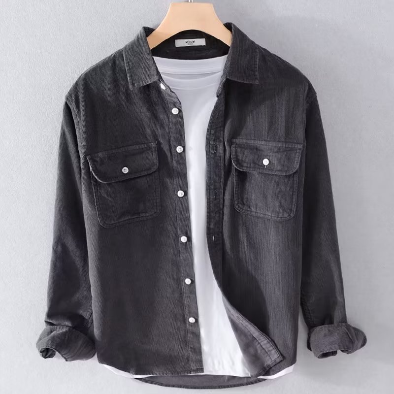 Men's Corduroy Shirt Solid Col - đánh giá và giá Corduroy Button Up Shirt Men